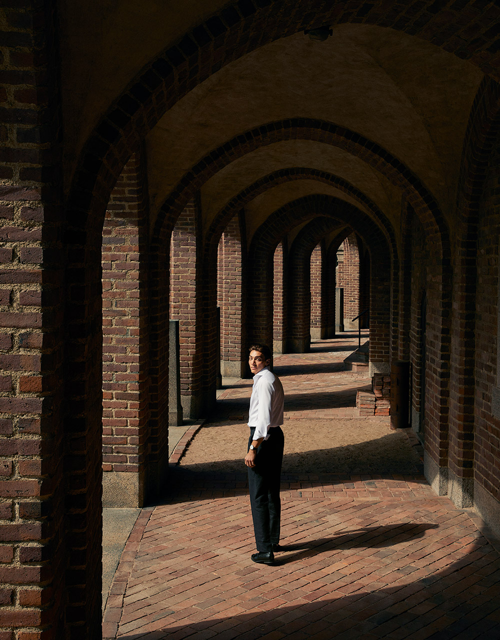Mondo Duplantis in a hallway inside Stockholm Stadion.