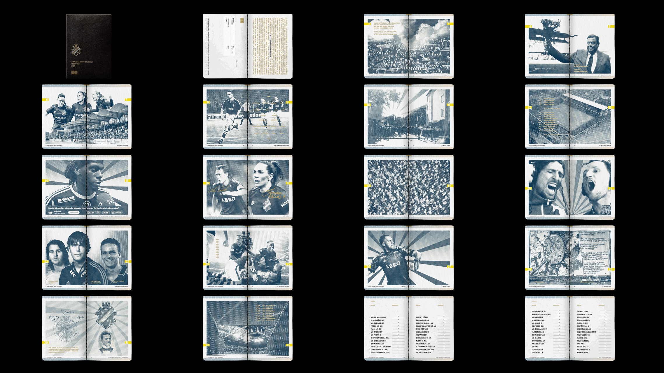 An overview of each page in the passport, showcasing its illustrations